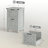 Vertical File Cabinet With 2 Drawers, Rustic Farmhouse Office Storage Cabinet For A4 & Letter Size Files, Distressed Light Gray With Black Metal Accents-254209563