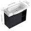 Meuble-lavabo mural 28 po avec lavabo en céramique blanche et porte à fermeture en douceur, emballage KD