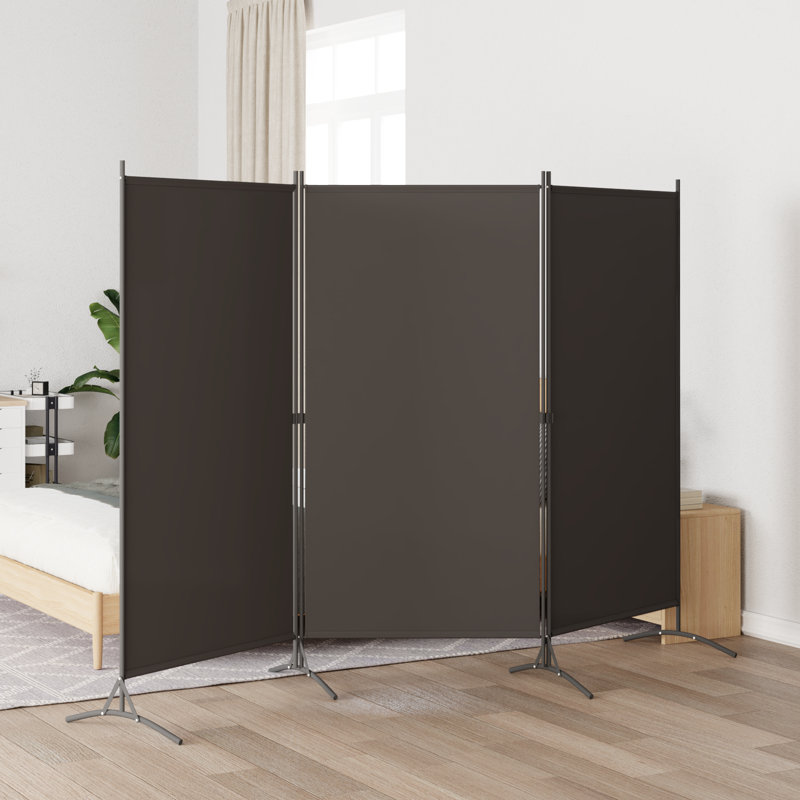 Abdisamad 3 Panel Room Divider, Anthracite, 180cm H x 260cm W, 3