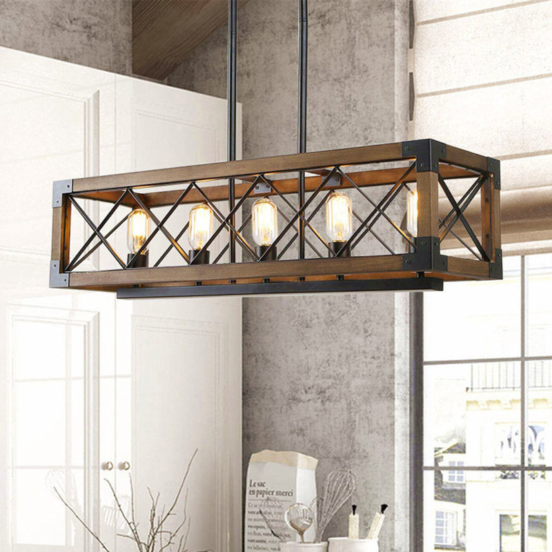 Alanzo 5 - Light Wood Kitchen Island Pendant