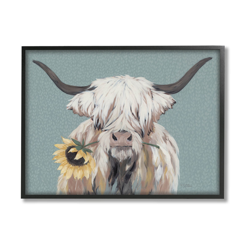 Art mural texturé giclée Highland, Giclée encadrée noir minuit, H 11 po x l 14 po x P 1,5 po
