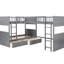 Lit superposé simple avec mezzanine et deux tiroirs, gris - Créez des tiroirs de chambre à coucher confortables et polyvalents-610514751