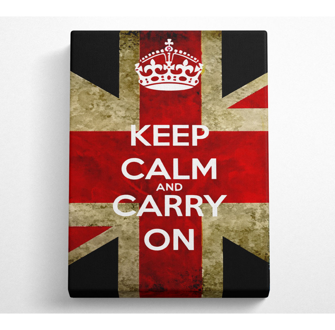 Keep Calm And Carry On Flag - Kunstdrucke auf Leinwand