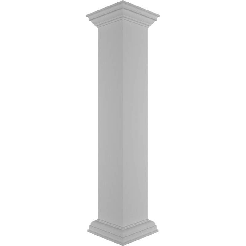 Poteau de poteau simple avec capitonnage et base (ensemble d'installation inclus), H 48 po x l 8 po x P 8 po