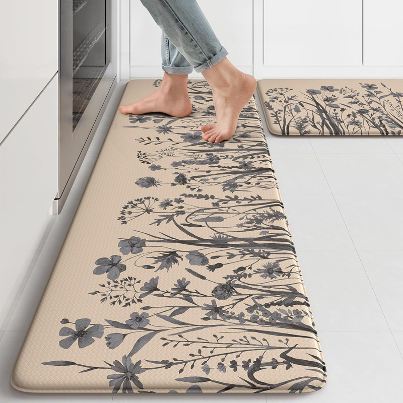 Tapis de cuisine anti-fatigue pour plancher, ensembles de 2 tapis de cuisine de ferme, tapis de sol de cuisine rembourrés, tapis autoportant pour évier, buanderie, bureau