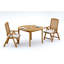 3 Seats 4 Pcs Grade-A Teak Wood Dining Set: 52" Round Table And 3 Ashely Folding Reclining Arm Chairs #11AS1103-144556434-161614469