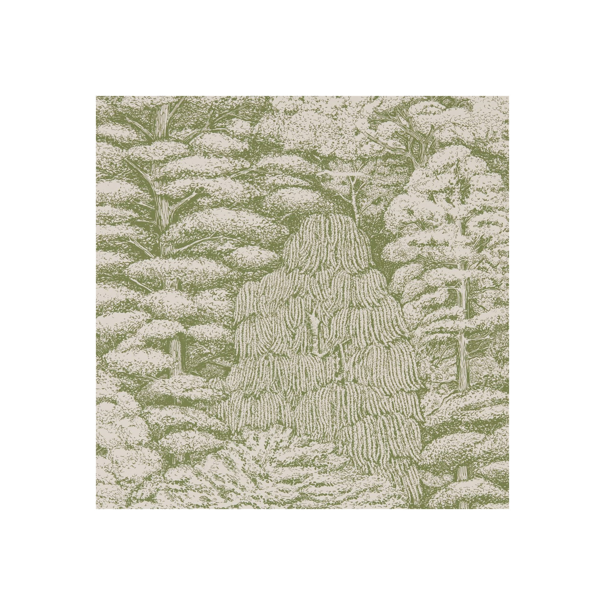 Woodland Toile Wallpaper, Cream/Green
