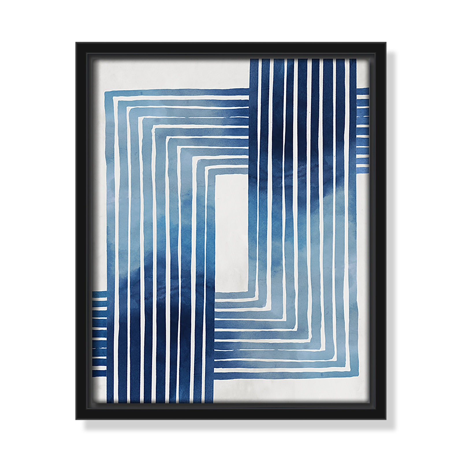 Lanny "In Unison" Painting by Eva Watts, 11.5" H x 9.5" W x 2" D, Black Framed Canvas