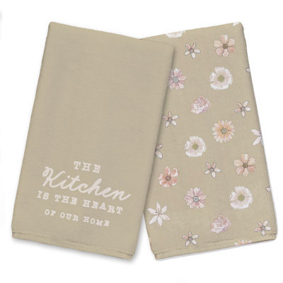 Ensemble de 2 serviettes à thé blanches Heart Of The Home