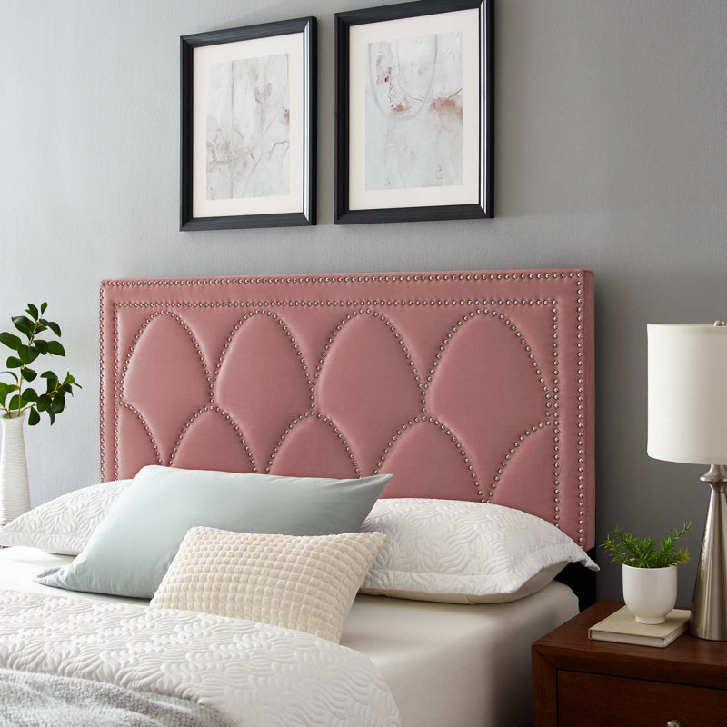 Modway Greta Performance Velvet Headboard, Dusty Rose, King