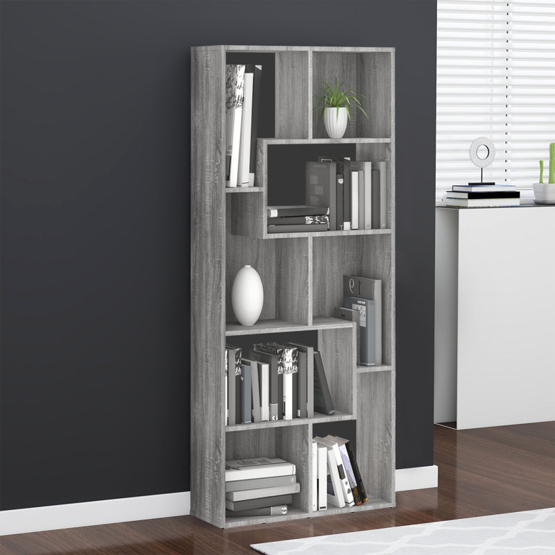 161cm H x 67cm W Geometric Bookcase, Grey