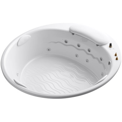 RiverBath® 75" Drop In Whirlpool Acrylic Bathtub with Light
