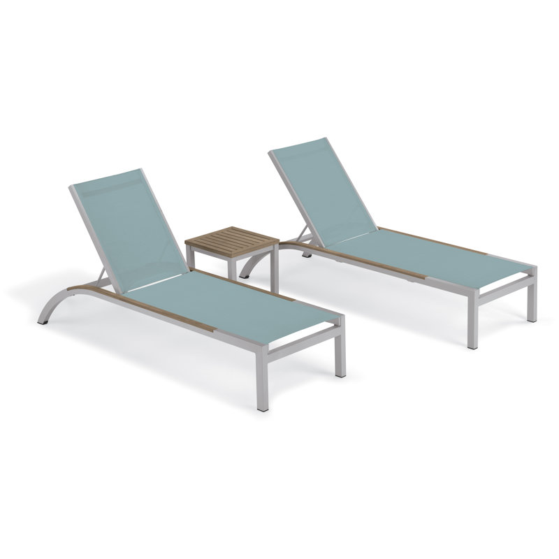 Argento and Travira Outdoor Chaise Lounge, Slate