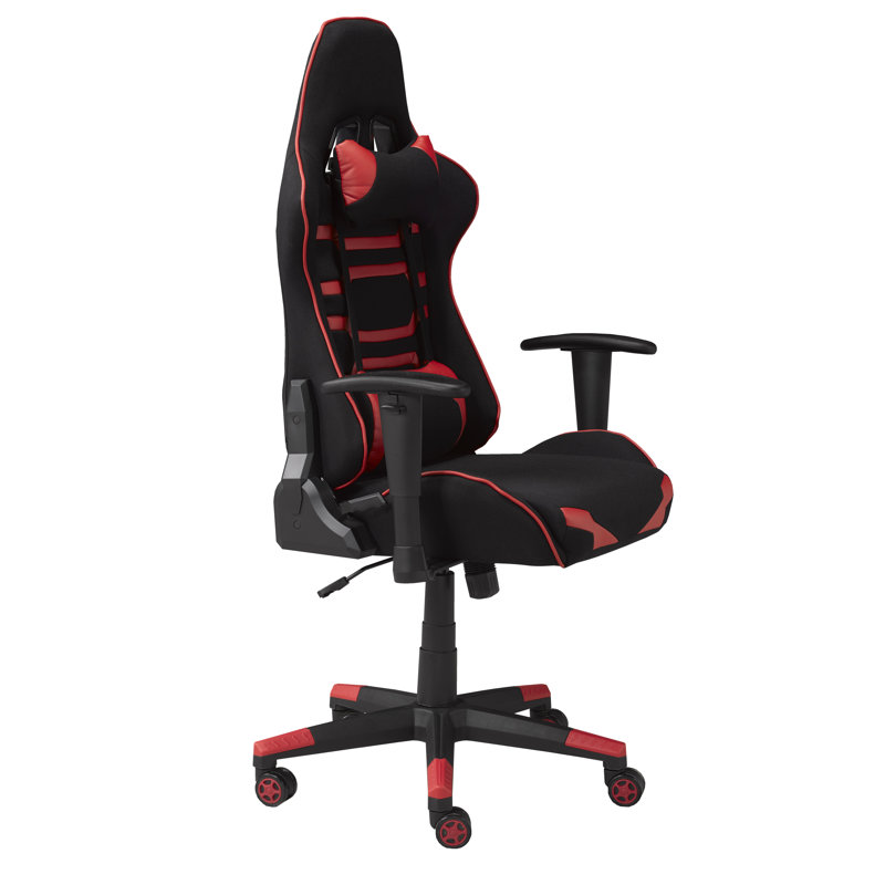 Fauteuil de jeu PC et de course, Rouge / noir