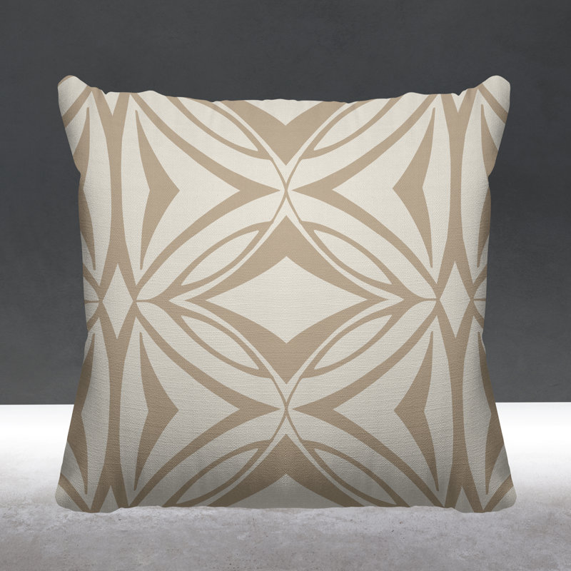 Coussin décoratif intérieur / extérieur Eamon, L 15 po x H 15 po, Beige