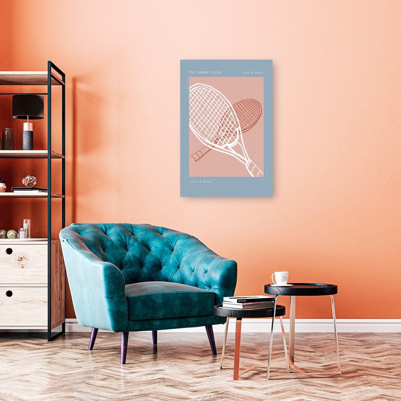 «Racquet Rendezvous Abstract Retro Summer Summer Architecture», reproduction d'art murale, 36" H x 24" W