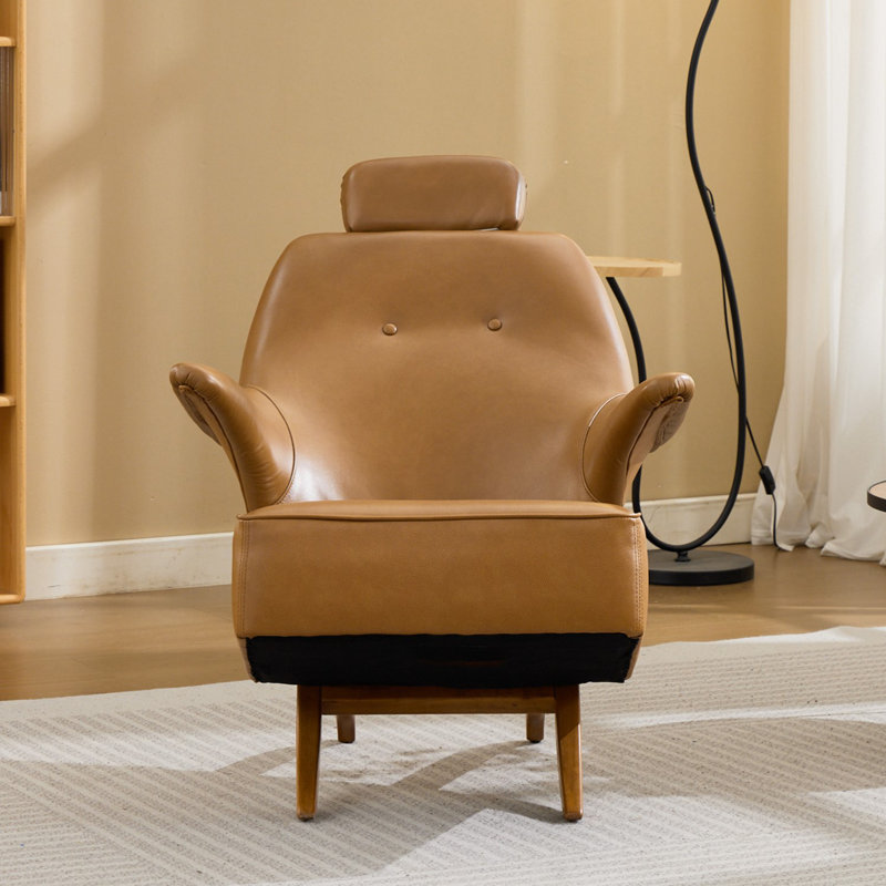 Méridienne rembourrée en cuir véritable l 28,7 po