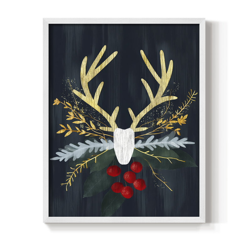 Reproduction encadrée - bois massif, H 11 po x l 9 po, Blanc