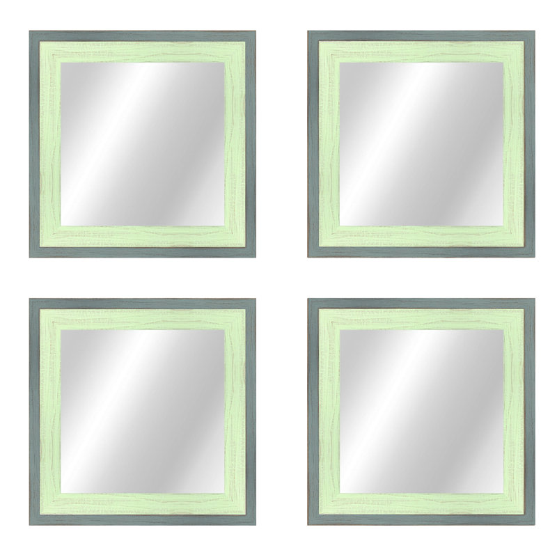 Bois naturel, 20,5 po x 20,5 po, Gris / menthe