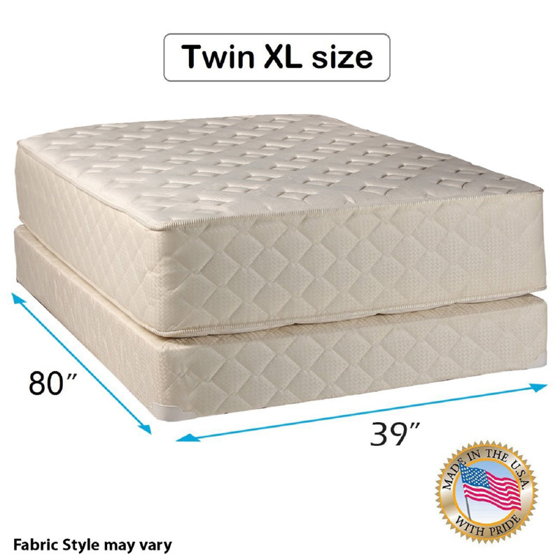 Alwyn Home Nicola Two-Sided Extra-Long Twin 14'' Firm Innerspring Mattress and Box Spring, Twin XL