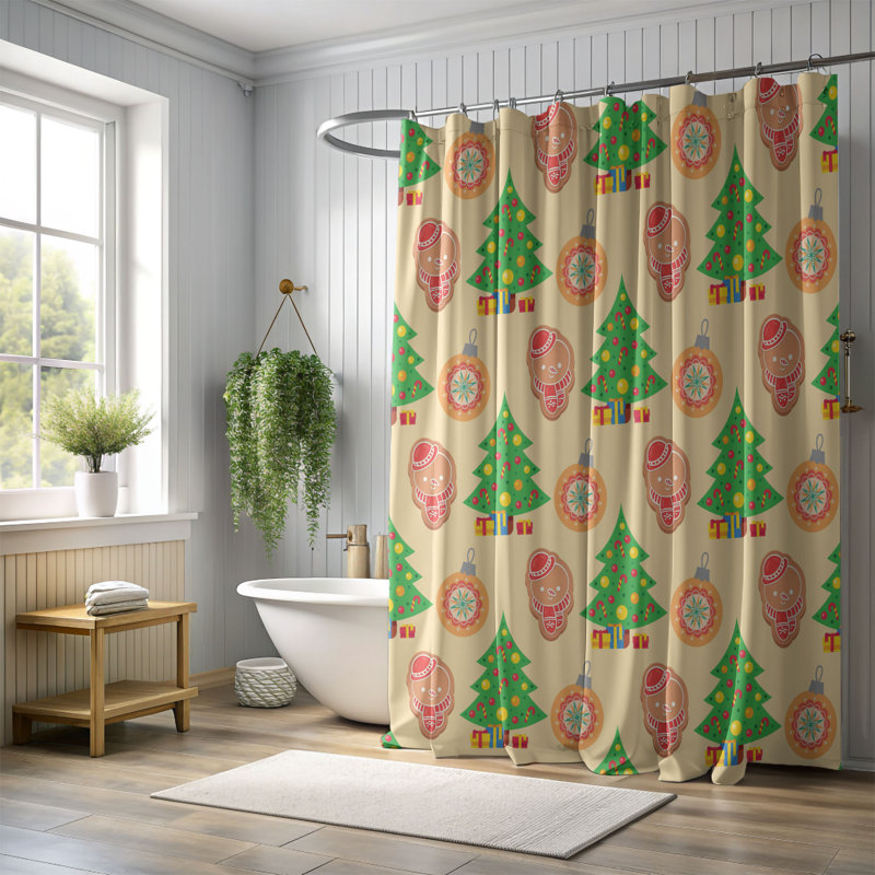 Rideau de douche standard 1 pièce Jolly Cheer, H 74 po x l 35 po