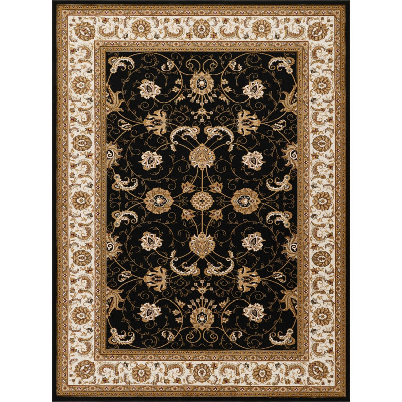 5 Ft 3 In X 7 Ft 3 In Area Rug (27), Rectangle 5'3" x 7'3", Black/Ivory