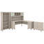 Ensemble de bureau d'ordinateur en L avec huche Magomed-679874590