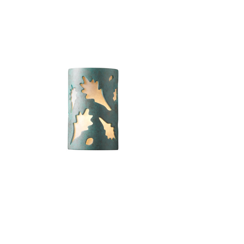 Applique murale 1 lumière à feuilles de chêne Ayon, H 9,5 po x l 5,75 po x P 4,5 po, Incandescent