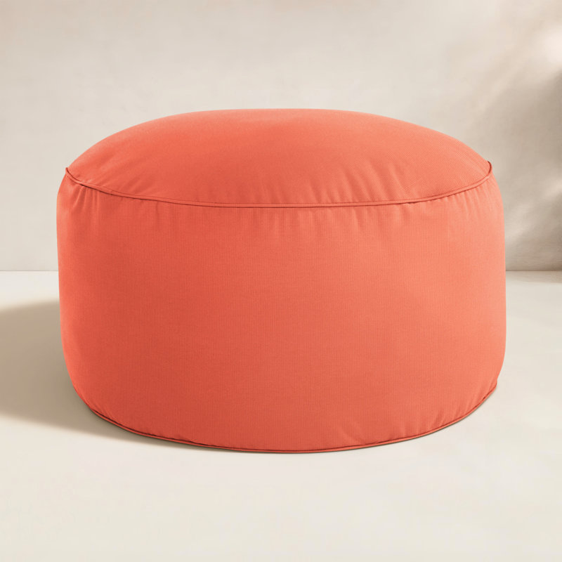 Repose-pieds extérieur rembourré Demi avec coussin Sunbrella®, Orange