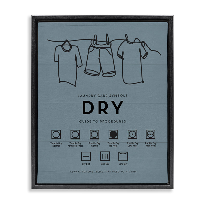 "Laundry Dry Reminders", art mural encadré flottant, Cadre flottant noir de jais, H 21 po x l 17 po