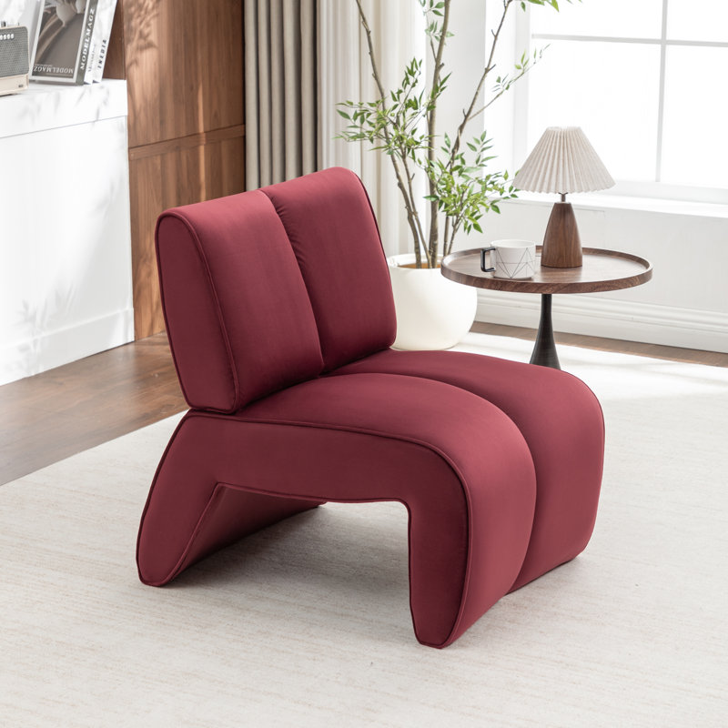 Fauteuil d'appoint en velours Angel, Red