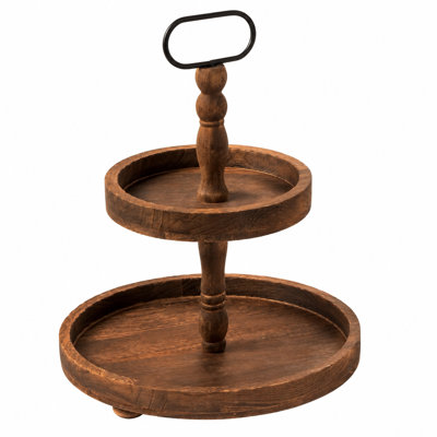 Ensemble de plateaux décoratifs à plateau à 2 niveaux Farmhouse
