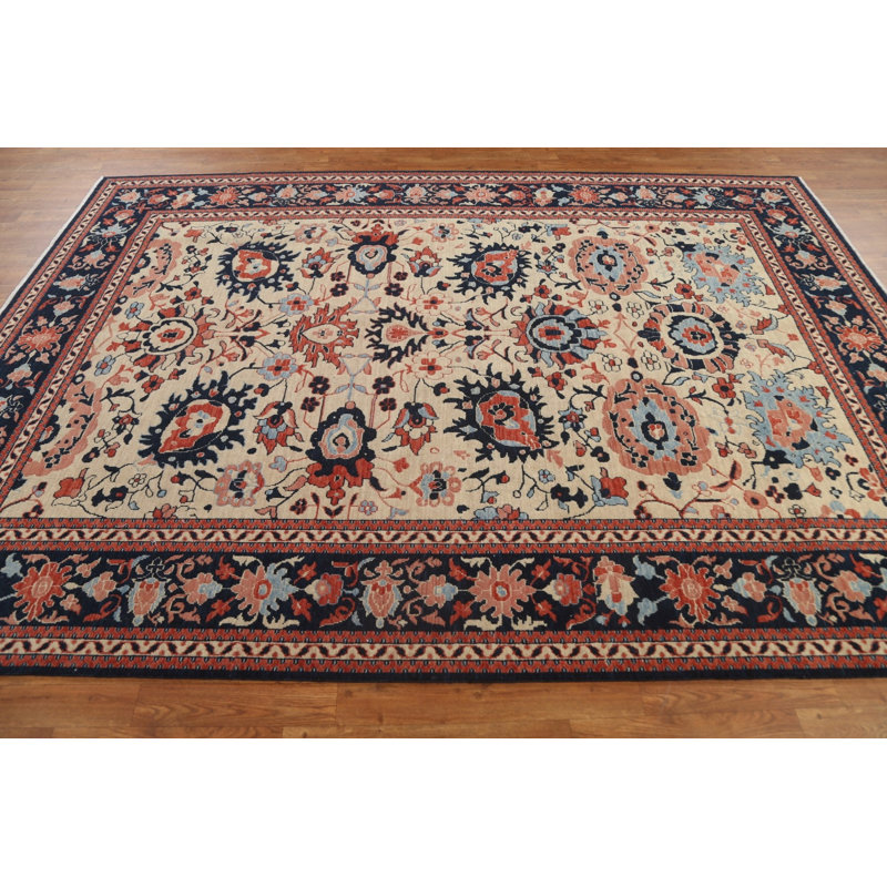 Tapis oriental floral Sultanabad Ziegler noué à la main 7 x 10