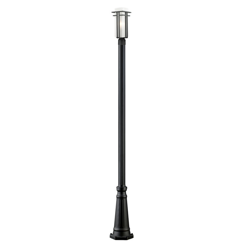 Driden Frosted Lamp Post (Full), 110.75" H x 9.25" D, Black