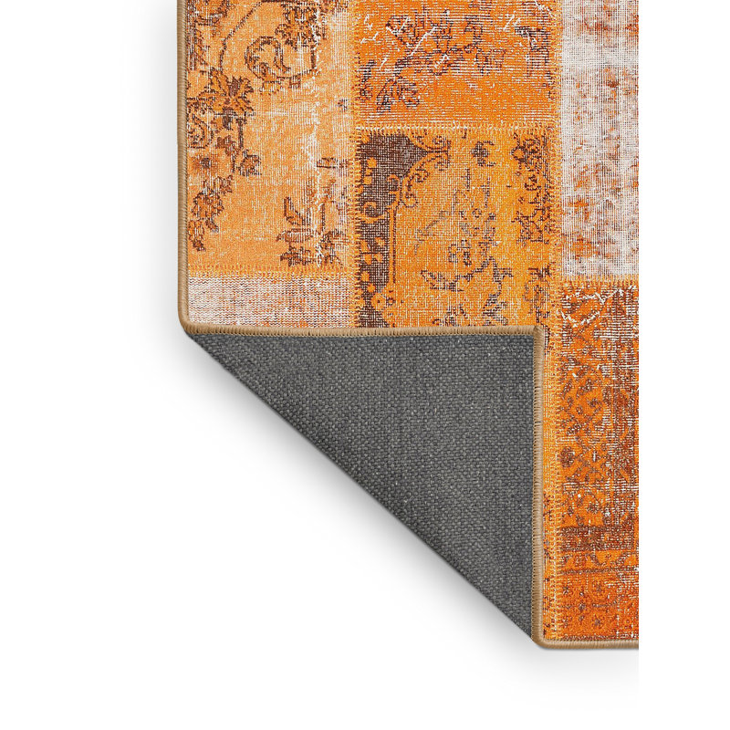 Tapis contemporain jaune, Rectangle 2 pi x 4 pi