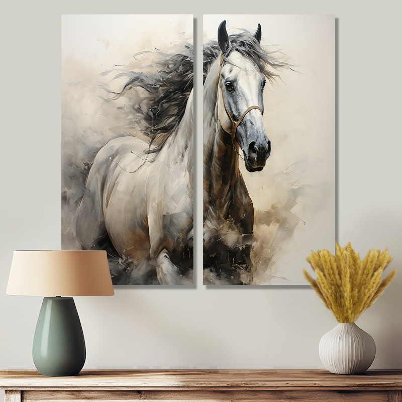 Hooves In Harmony Horse I - décoration murale noire, H 20 po x l 24 po, Toile tendue, Ne s’applique pas
