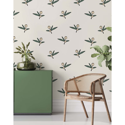 Walesky 7m x 75cm Matte Olive Pattern Wallpaper Roll