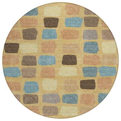 Machine Washable Indoor/Outdoor Chantille ACN2501 Squares Rug