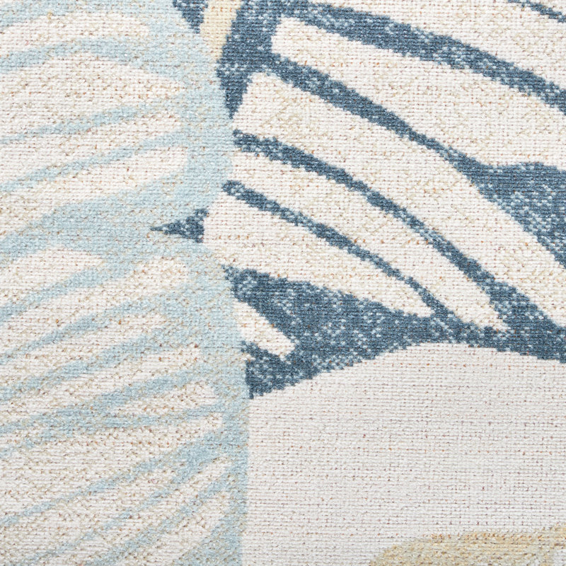 TOMMY BAHAMA Cay Palm Fronds Indoor Outdoor Area Rug Ivory/Multi, Rectangle 5'2" x 7'2"