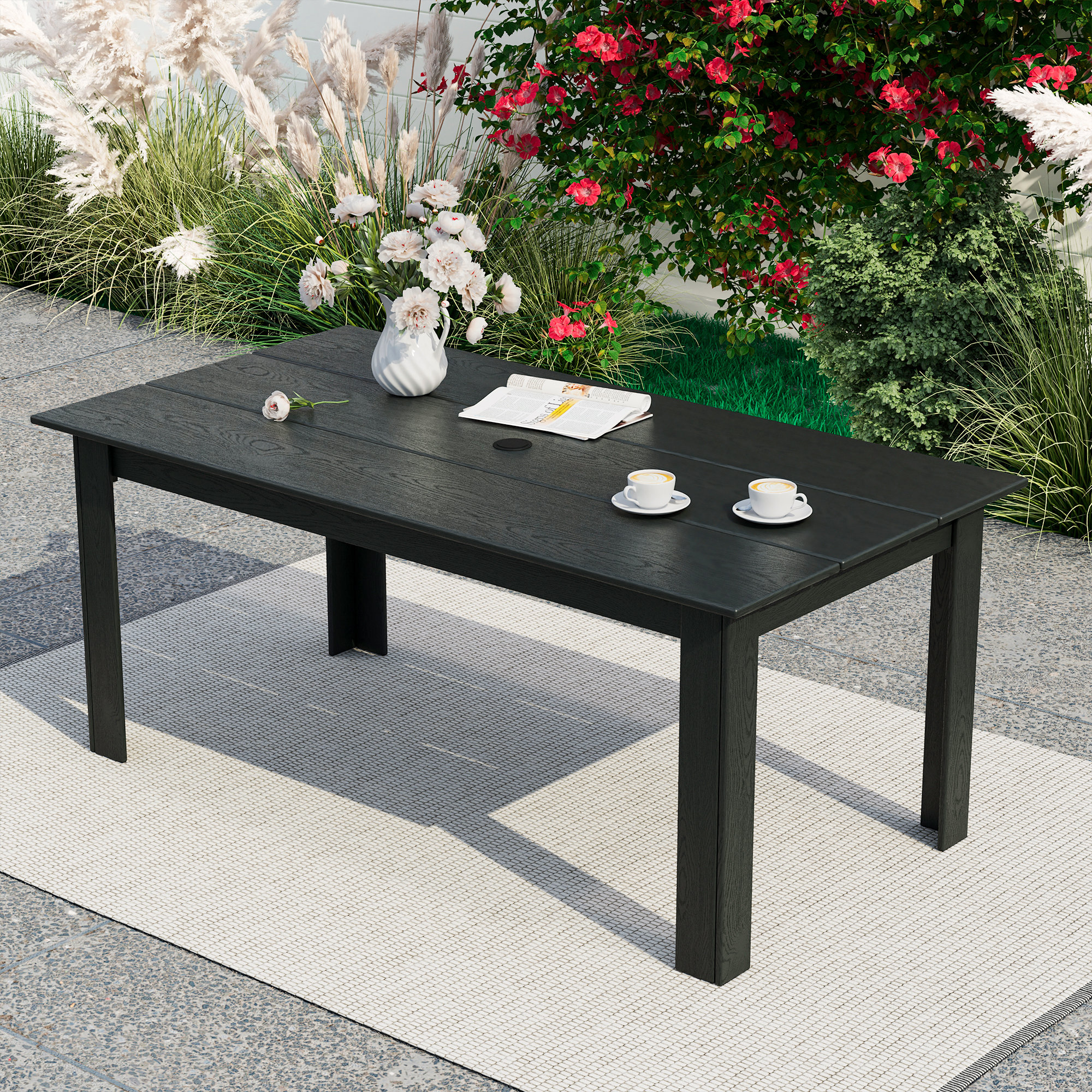 Red Barrel Studio Vonne Rectangular 33.9'' L x 66.8'' W Outdoor Dining