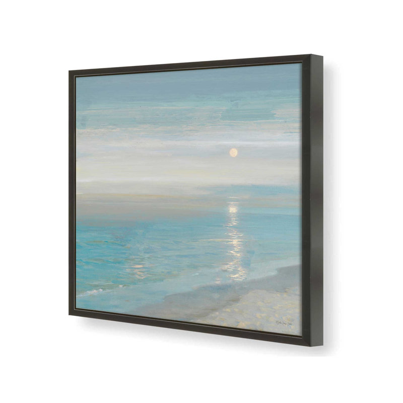«Early Morning at the Beach» par Stellar Design Studio, reproduction d'art, L 30 po x H 30 po, Black, Impression encadrée
