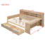 Lit de jour double de style moderne avec tablettes de rangement, lit multifonctionnel avec deux tiroirs de rangement-903216288