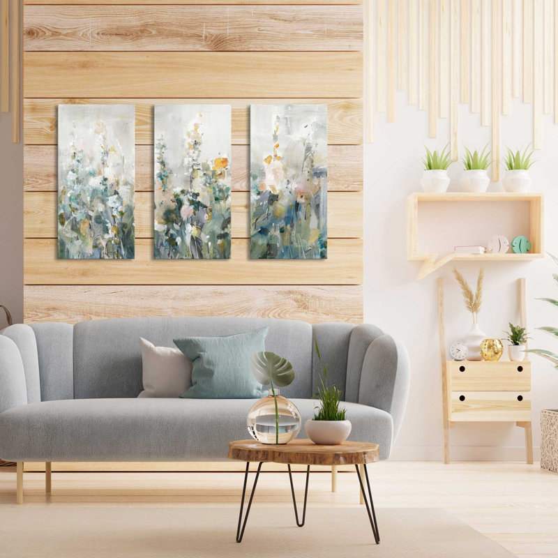 Rustic Garden Neutral - 3 pièces sur toile tendue