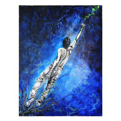 Connection With Life | Charcoal And Acrylic On Canvas | By Ramesh Talabathula