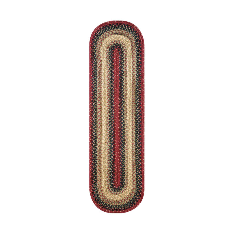 Tapis d'escalier beige / brun Layne, Ovale 0 pi 8 po x 2 pi 4 po