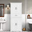 Rangement de salle de bain Marian avec 1 tiroir, armoires de rangement, tablette réglable et tablettes de porte-659515722