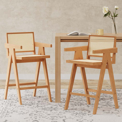 Tabouret de bar avec siège canne