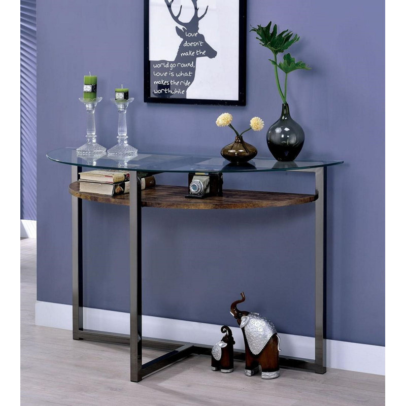 Seppe 47'' Glass Top Console Table