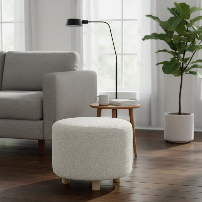 Tabouret rond crème