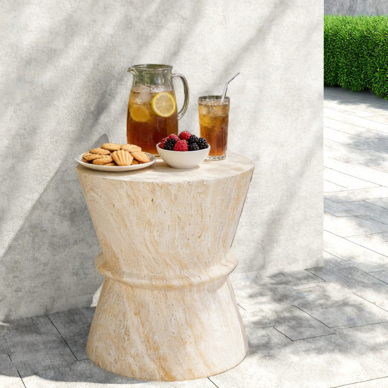 Tables de patio Lb, accent de sablier moderne en béton Mgo pour la maison de patio
